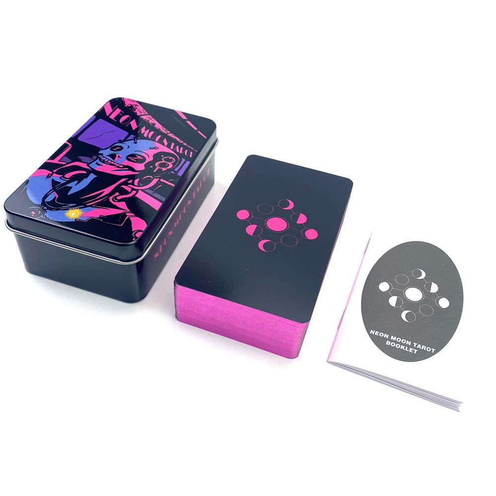 Tarot Deck With Guidebook - Neon Moon Tarot Cards Pink Gold-Plated