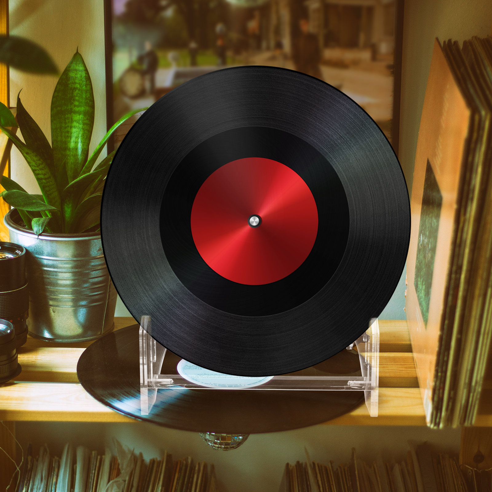 Magazines - Tiered Acrylic Record Display Rack Clear