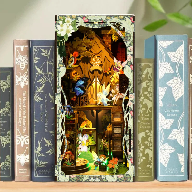 DIY Wooden 3D Book Nook Puzzle - Diy Wooden Book Nook Kit Shelf Insert 评论和价格