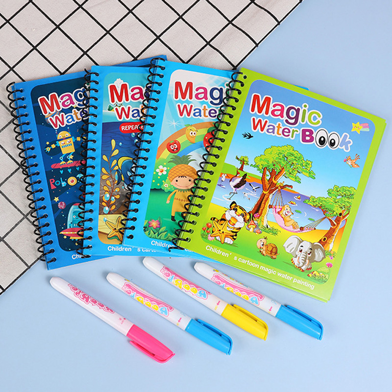 Magic Water Book with Pen Part - Reusable Water Magic Coloring Book 评论和价格