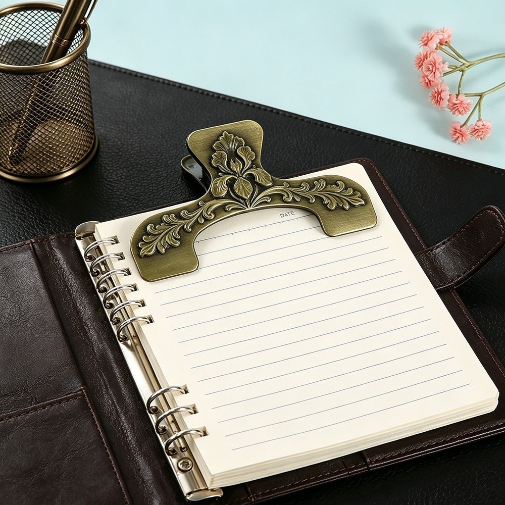 Vintage Carved Metal Book Clip - Stationery Books 评论和价格