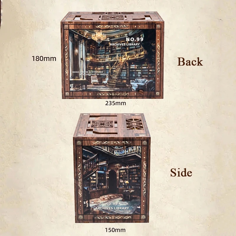 3D Model Kit With Light Booken - Diy Wooden Book Nook Kit Shelf Insert 评论和价格