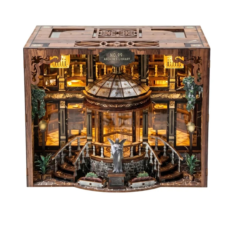 3D Model Kit With Light Booken - Diy Wooden Book Nook Kit Shelf Insert 评论和价格