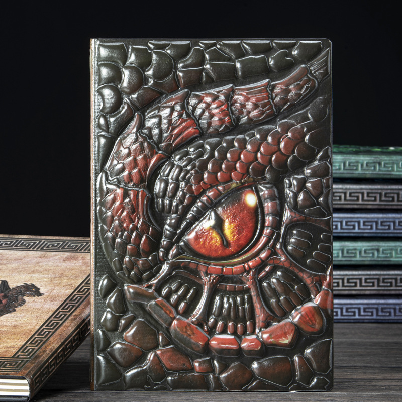 A5 Vintage Dragon Embossed Lea - Vintage Leather Journal Notebook 评论和价格