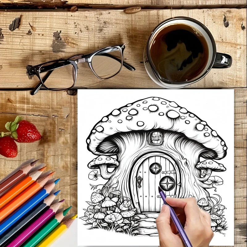 Coloring Book Fairy Door for A - Adult Coloring Book Stress Relief 评论和价格