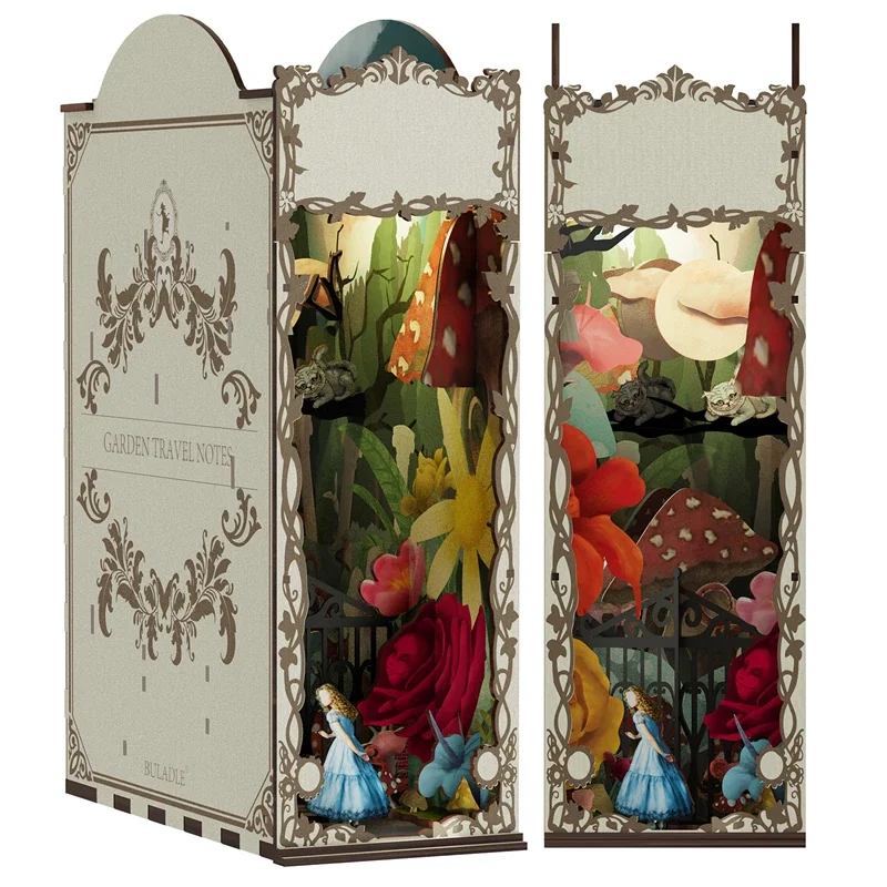 Garden Travelogue Bookends Boo - Diy Wooden Book Nook Kit Shelf Insert 评论和价格